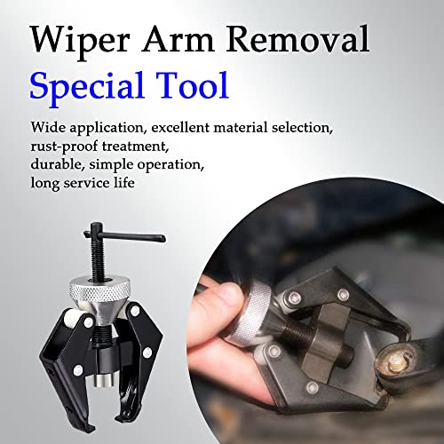 Battery Terminal and Wiper Arm Puller, Heavy Duty Arm Bearing Puller Remover, Adjustable Windshield Wiper Arm Removal Tool, Universal Automotive Repair Kit for Most Cars