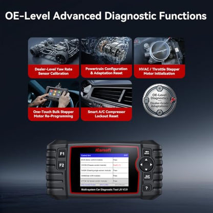 iCarsoft LR V2.0 Full Systems Diagnostic Tool for Landrover/Jaguar from 1996 to 2025 9 Reset Functions OBD2 Scanner Battery Test AutoVIN Live Data Car Code Reader Lifetime Free Update CAN-FD - color: LR V2.0 - 2025 Version