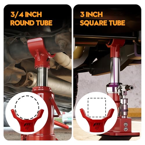 Bottle Jack Adapter Set, 20T + 4T/12T Sleeves, Fits 2" & Smaller Saddle | 20t Base With 4t/12t Sleeves. Anti-Slip, Stable. Fits 2" & Smaller Saddle, 3/4" Round & 3" Square Axles. For Rv, Trailer, Atv - color: Red-With two jack adapters