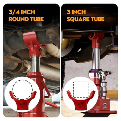 Bottle Jack Adapter Set, 20T + 4T/12T Sleeves, Fits 2" & Smaller Saddle | 20t Base With 4t/12t Sleeves. Anti-Slip, Stable. Fits 2" & Smaller Saddle, 3/4" Round & 3" Square Axles. For Rv, Trailer, Atv - color: Red-With two jack adapters