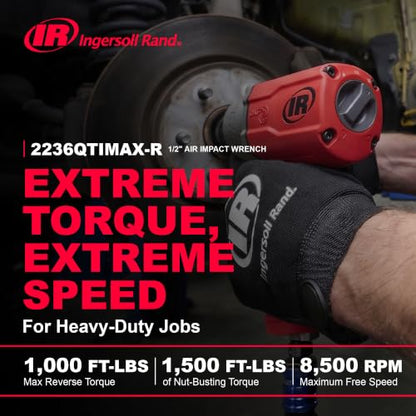 Ingersoll Rand 2236QTiMAX DXS2 1/2" Drive Air Impact Wrench, Red - size: Standard Anvil (Single Unit), style: 2236 DXS2, Standard Anvil, Red