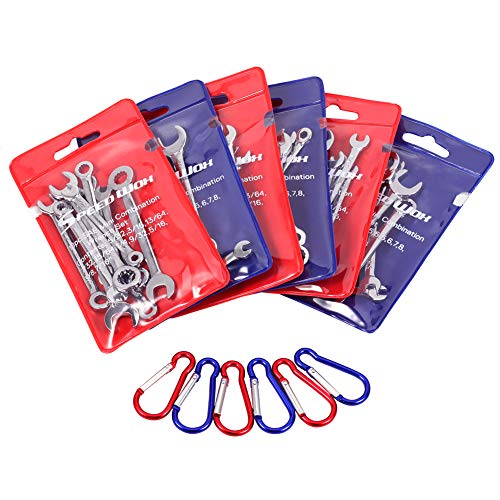 SPEEDWOX Ignition Wrench Set SAE Metric Small Open and Box Wrenches Mini Spanner Set Combination Wrench Set with Portable Storage Pouches - size: Combination Metric & SAE 6-Piece