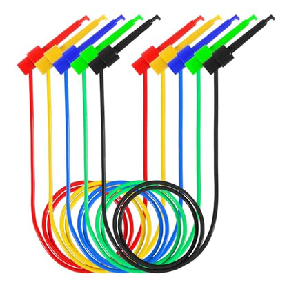 5PCS Test Hook Clips Silicone Test Leads, 20 AWG Multimeter Electrical Test Dual Lead Test Hook Clips for Electronic, Component, Testing Connecting - color: Test Hook to Test Hook