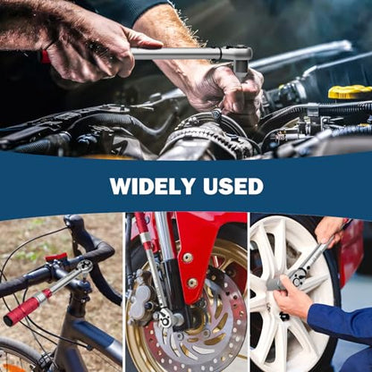 VANPO 3Pcs Torque Wrench 1/4&3/8&1/2"-20-240in-lb, 5-45ft-lb, 20-160ft-lb | ±3% Accuracy, Click, Dual Direction, 72-Tooth Ratchet, for Bike, Motorcycle, Car & Automotive Use