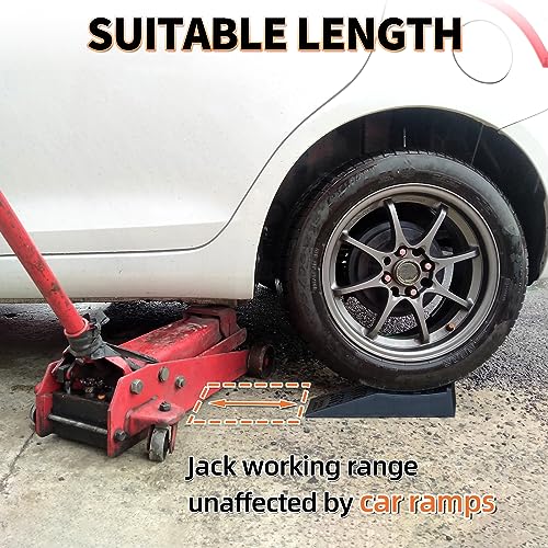 OULEME 2.44" Lift Car Ramps for Jack Support and Oil Changes, Low Profile Car Ramp for Garage, Tire Ramps for Lift Vehicle Maintenance with Anti-Slip Pads, 2 PCS - size: L17" (2 Pack)