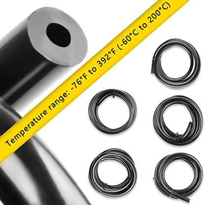 Vacuum Hose Automotive 10 FT 5PCS, 1/8" 5/32" 1/4" 5/16" 3/8" ID High Performance 130PSI, Vacuum Lines Automotive, Silicone Tubing Hose - size: 1/8" 5/32" 1/4" 5/16" 3/8" -10FT