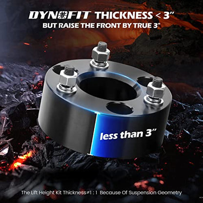 dynofit Leveling Lift Kit 3" Front + 2" Rear for Dodge Ram 1500 4WD/AWD (2009-2026), Coil Spring Strut Spacers & Level Spacer for 2020-2026 Ram1500 2WD/RWD Pickup - size: 3 inch Front + 2 inch Rear