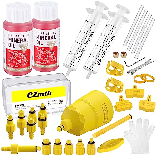 Hydraulic Brake Bleed Kit for Shimano,TEKTRO, MAGURA and Other Mineral Oil Brake Systems, Brake Fluid Change Hydraulic Kits, Including High Performance Brake Fluid Mineral Oil 120ml