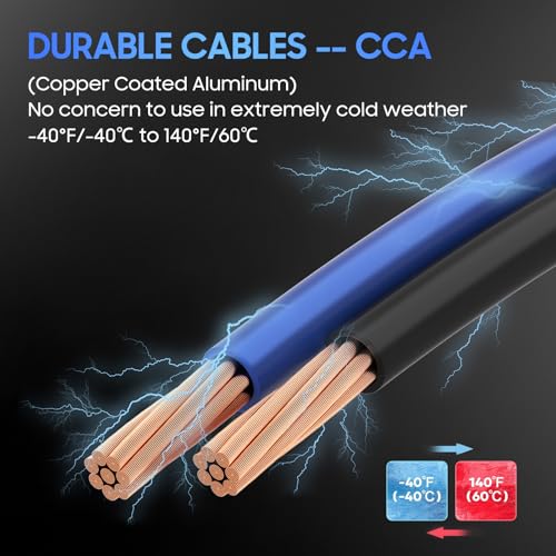 Heavy Duty Jumper Cables - 2/0 Gauge 30 Feet 1600Amp Automotive Booster Jumper Cables with 350A Battery Quick Connect and Permanent Installation kit for Car, SUV and Trucks Battery - (SB350 Gray) - size: 00 Gauge 30FT（SB350）