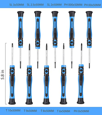 URASISTO 120-pieces Magnetic Screwdrivers Sets Includes Sockets, Slotted, Phillips, Hex, Torx and Precision Screwdriver Set Tools for Men, Repair Home