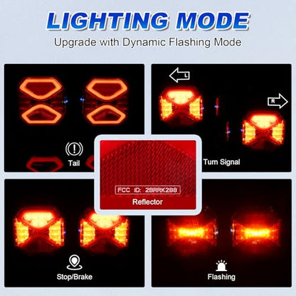 Agrieyes Wireless Trailer Lights Magnetic, Rechargeable LED Tow Light with Warning Mode, Portable USB-C Tail Light Kit for Truck RV Camper Boat Caravan Turn Signal Brake Stop Running, IP67 Waterproof - color: Amber red