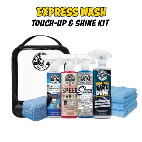 Chemical Guys, Exterior Express Car Wash Kit, Soap & Cleaner, On the Go | Fits in a trunk or under the sink for apartment and dorm dwellers with no driveway, quick touch-ups between details