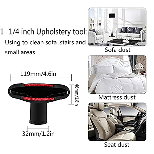 1 1/4 inch Vacuum Attachments Brushes Kit 1-1/4 inch 1-3/8 inch Vacuum Cleaner Accessories for 32mm and 35mm Standard Hose