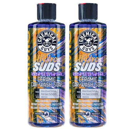 Chemical Guys HydroSuds Ceramic Shine High Foaming Car Wash Soap (Works with Foam Cannons, Foam Guns or Bucket Washes) For Cars, Trucks, SUVs, RVs & More, 16 fl oz, Berry Scent, 2 Pack - size: 16 Fl Oz (Pack of 2)