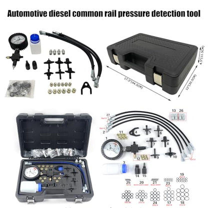 Automotive Common Rail Diesel High Pressure(2000Bar) Tester Kit and Injector Pipe Blanks Automotive Diesel Common Rail Pressure Detection Tool for Different Testing
