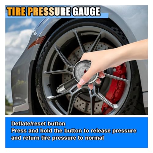 JOYCOURT Tire Pressure Gauge for Cars (0-100 Psi), Digital Mechanical Tire Air Pressure Tester, 2PCS