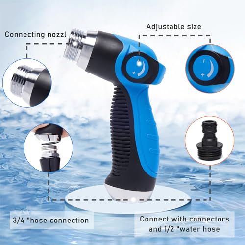 Blue Car Wash Foam Gun Sprayer Kit with Sponge & Towel, Snow Foam Blaster for Car & Garden Cleaning