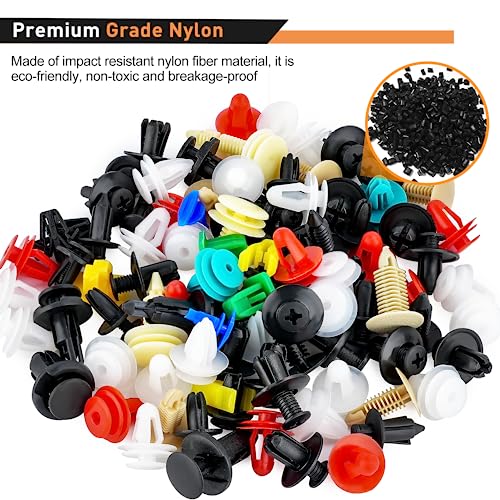 GOOACC 501PCS Universal Car Clips Mixed Auto Bumper Fender Trim Door Panel Shield Engine Cover Retainer Rivet Push Clips with Fastener Remover for GM Ford Chrysler Toyota Lexus Honda Acura Dodge Jeep - color: 500Pcs Mixed Clips + 1 Remover