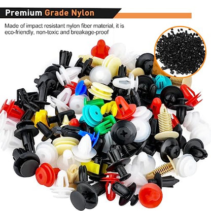 GOOACC 501PCS Universal Car Clips Mixed Auto Bumper Fender Trim Door Panel Shield Engine Cover Retainer Rivet Push Clips with Fastener Remover for GM Ford Chrysler Toyota Lexus Honda Acura Dodge Jeep - color: 500Pcs Mixed Clips + 1 Remover