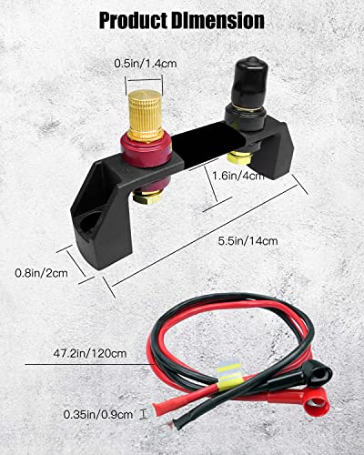 Battery Jump Post, Remote Battery Terminals Fit for Can Am X3 Polaris RZR 2 or 4 Seats UTV ATV Car Trucks RV Tractor Mower Diesel Boat, Battery Charging Posts with Cable and Mounting Bracket