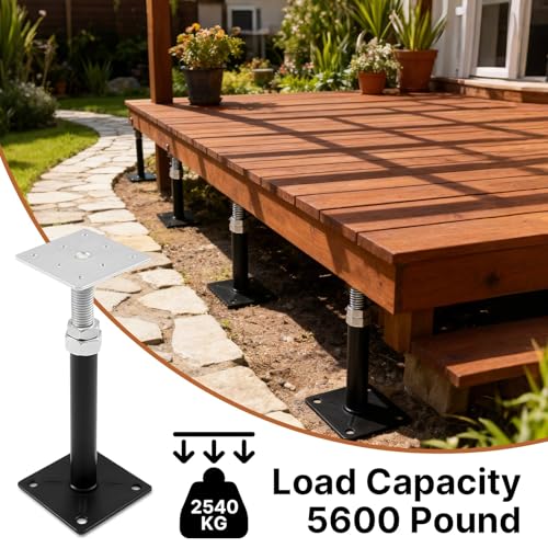 8 Pcs House Floor Jacks, 5" to 8" Adjustable Height | House Jacks for Leveling, Floor Leveling Support, Screw Jack Post for Home Leveling, Basement, Porches, Roof Beams and Decks - size: 5" to 8"