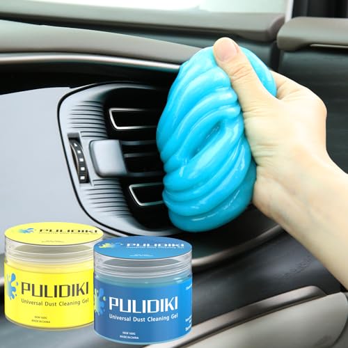 PULIDIKI Car Cleaning Gel for Car Cleaning Putty Car Slime for Cleaning Car Detailing Putty Detail Tools Car Interior Cleaner Car Cleaning Kits Car Accessories Blue Yellow (2Pack) - color: Blue+Yellow