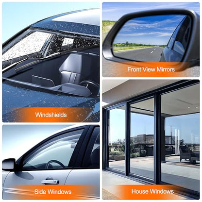 Windshield Oil Film Remover, Car Glass Cleaner Tool for Windshield & Windows, Remove Water Spots, Rain Marks, Haze & Grime, Anti Glare Streak Free Auto Window Cleaner, Improve Night Driving Visibility