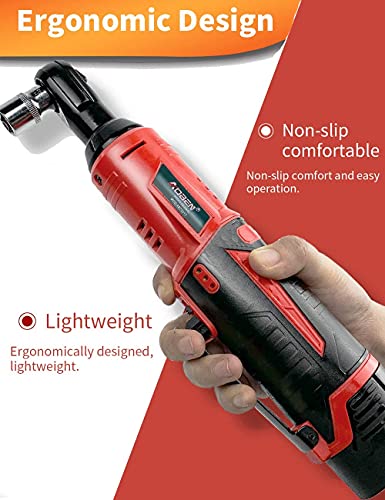 AOBEN 3/8" 12V Power Electric Ratchet Wrench Set with 1 2000mAh Lithium-Ion Battery And Charger - style: AB733-1E