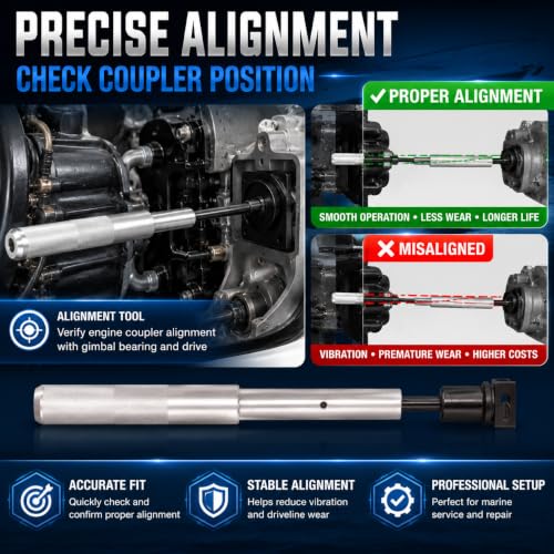 Gimbal Bearing Puller Installer & Engine Alignment Tool Set Compatible with MerCruiser Alpha One, MR, Bravo, OMC Cobra & Volvo Penta Sterndrives