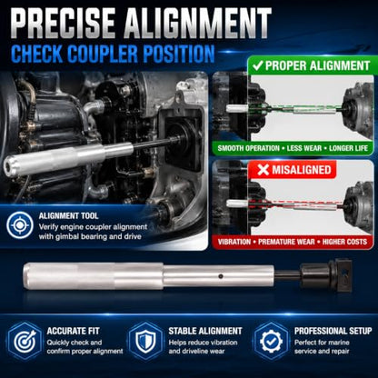Gimbal Bearing Puller Installer & Engine Alignment Tool Set Compatible with MerCruiser Alpha One, MR, Bravo, OMC Cobra & Volvo Penta Sterndrives