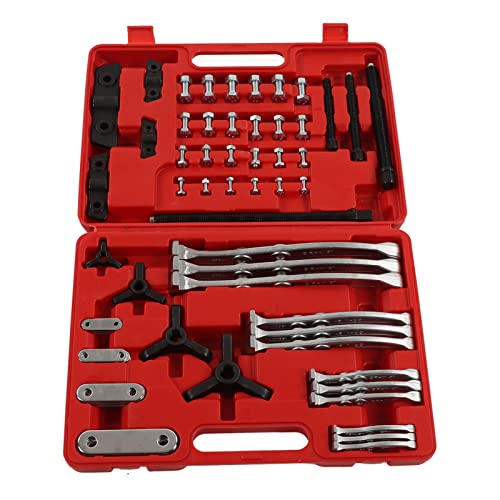 72pcs Professional Gear Hub Puller Bearing Separator Set Universal Auto Repair Tool Kit for Removal of Gears Hubs Bearings Pulleys Sprockets Made of CRV Material with Plastic