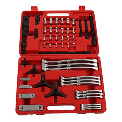 72pcs Professional Gear Hub Puller Bearing Separator Set Universal Auto Repair Tool Kit for Removal of Gears Hubs Bearings Pulleys Sprockets Made of CRV Material with Plastic