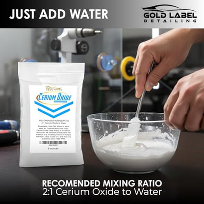 Optical Grade Cerium Oxide 8oz Glass Repair Powder | Glass Window and Windshield Repair | Optical Grade, for use with Camera, Scope, Binocular Lens | Remove Scratches and Scuffs (8oz) - style: 8oz