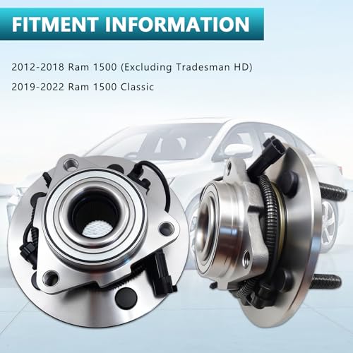 515151 Front Wheel Bearing Hub Assembly for Ram 1500 2012 2013 2014 2015 2016 2017 2018, Ram 1500 Classic 2019 2020 2021 2022 (2PCS) - size: 515151