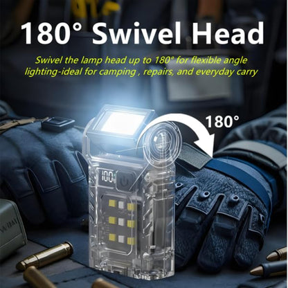 Wrrozz G5 Rechargeable EDC Flashlight, Flat Mini Pocket, Magnetic 7 Modes | 1200 Lumens, Super Bright Small Flash Light, Portable LED Dual Light with Pocket Clip, Keychain Torch for Camping Emergency - size: C-1 pack