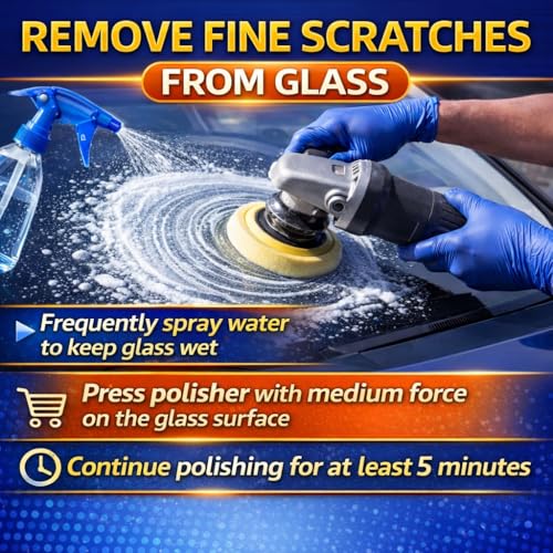 3.3oz (100ml) Cerium Oxide Glass Polishing Liquid – Deep Cleaning & Removes Wiper Marks, Swirls, Water Spots & Windshield Cleaner & Remover for Minor Glass Scratches （Shake Well Before use）