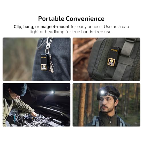 OLIGHT Oclip Pro S Pocket EDC Clip-on Flashlight, Black | RGB, UV, 600 Lumens, USB-C Charging, Flash Modes, Magnetic Clip, Inspection, Signaling, Work, Outdoor Use - color: Black