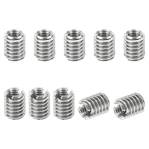 PATIKIL Thread Adapters Sleeve Reducing Nut, 10 Pcs M4*0.7 Male to M2.5 * 0.45 Female Repairing Insert Nut Screw Reducer Conversion Stainless Steel Fastener 5mm - size: M2.5xM4x5mm