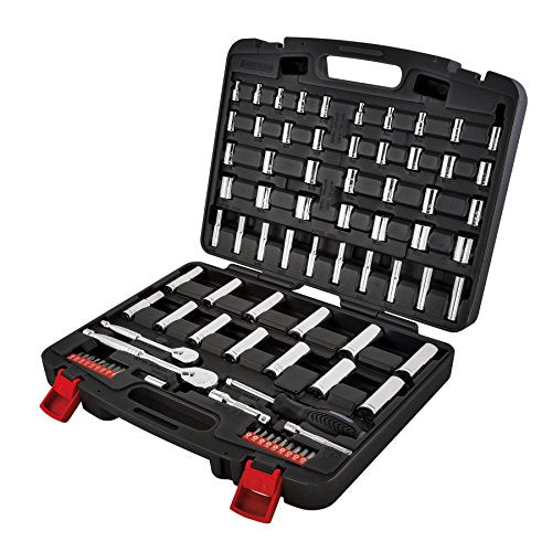 Powerbuilt 642452 80 Piece 1/4-inch and 3/8-inch Drive Mechanics Tool Set - with SAE and Metric Socket Set, 72 Tooth Seal-Head Ratchet, Automotive Tool Kit, including Case - size: 80 Piece