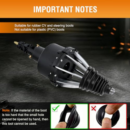 GOOACC Pneumatic CV Boot Expander Tool, Air Operated CV Joint Boot Installer Stretcher for Rubber CV Axle and Steering Rack Boots Universal Drive Shaft Boot Installation Tool for Cars UTV ATV, Black