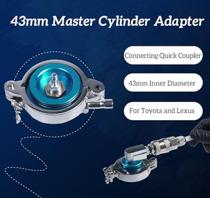 3L Manual Brake Bleeder Kit with 1L Bleeder Bottle & 5 Master Cylinder Adapters, Universal One-Person Operation Brake Fluid Vacuum Pump for Most Vehicles (Includes 43mm Adapter) - size: 5 Adapters
