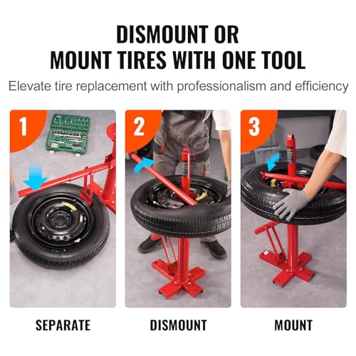 Manual Tire Changer, Portable Hand Bead Breaker Mounting Tool for 203-406 mm Tires, Compatible with Car Truck Trailer, Tire Mounting Machine for Home Garage Small Auto Shop