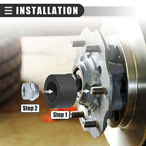 Motoforti Universal Wheel Stud Installer Tool, Tire Stud Tool, M12x1.25 M12x1.5 M14x1.5, Iron, with 3/4" Hex Wheel Lug Nuts, Silver Tone, 1 Set