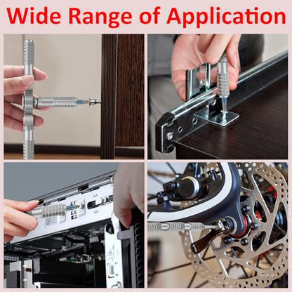 66 in 1 Magnetic Screwdriver Set, DIY Ratchet Screwdriver Set | Detachable Ratchet Handle, Multi Tool set for Furniture Assembly, Precision Electrical Appliance Repair, Bicycle Tools - color: Gray