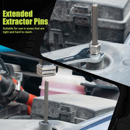 Broken Bolt Extractor, 25 PCS Extractor Set, Easy Out Drill Bit Guides, Drill Extractor Kit for Removing Stripped, Damaged, Rusted, Rounded-Off Bolts, Automotive Nuts & Screws