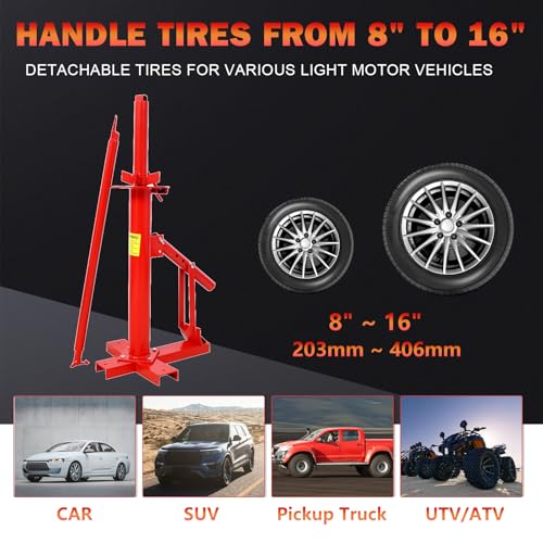 Manual Tire Changer - Portable Hand Bead Breaker Tire Machine for 8" to 16" Tires | Heavy Duty Manual Tire Mounting Tool Auto Tire Changing Tool for Car Truck Home Garage Small Auto Shop