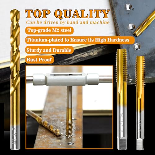 M5x0.8 Tap and 4.2mm Drill Bit for Metal,M2 HSS Metric Drill and Tap Set | Combination of Drill and Tap Kit for Metal - size: M5 x 0.8 Tap - 4.2mm Drill