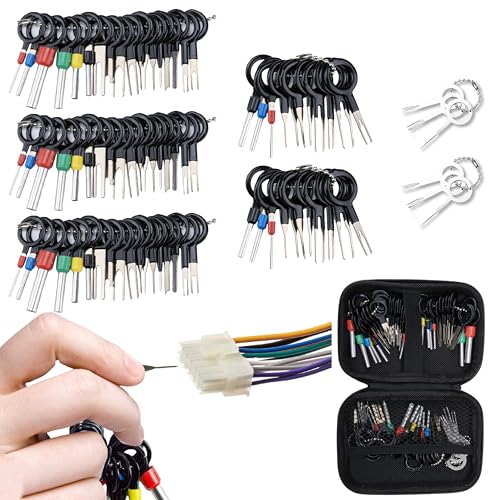 82 PCS Terminal Removal Tool Kit, Depinning Tool Electrical Pin Removal Tool, Pin Extractor Removal Tool Kit, Electrical Wire Connector Pin Release Terminal Ejector Kit for Automotive, Home Appliance - color: 82 PCS