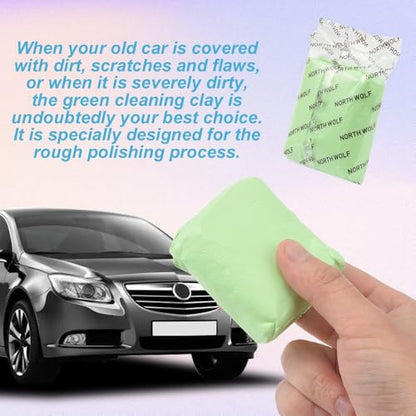 3 Pack Magic Clay Bar Kit Premium Car Clay Bars for Auto Detailing Cleaning No Scratch Cleaner, Green - color: Green