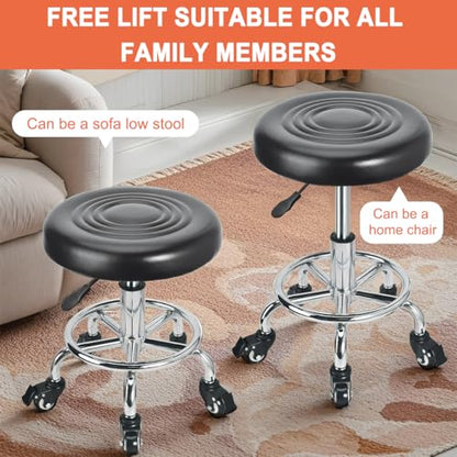 JOSTZHXIN Low Height Rolling Stool Height Adjustable Low Roller Seat, Swivel Small Chair Mechanic Stool, Short Stools for Home Office Garage Shop (Style 1) - style: style 1